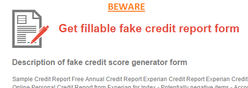 Be Wary Residents Can Forge Their Own Credit Report