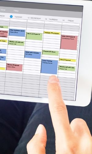 scheduling on a smart tablet