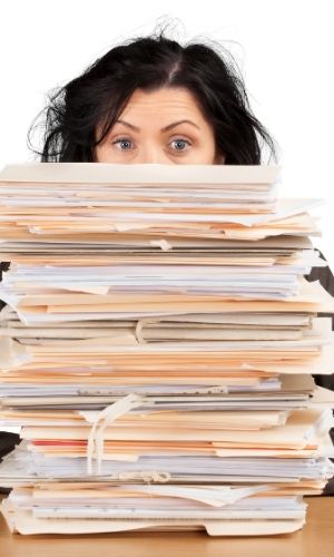 large stack of files